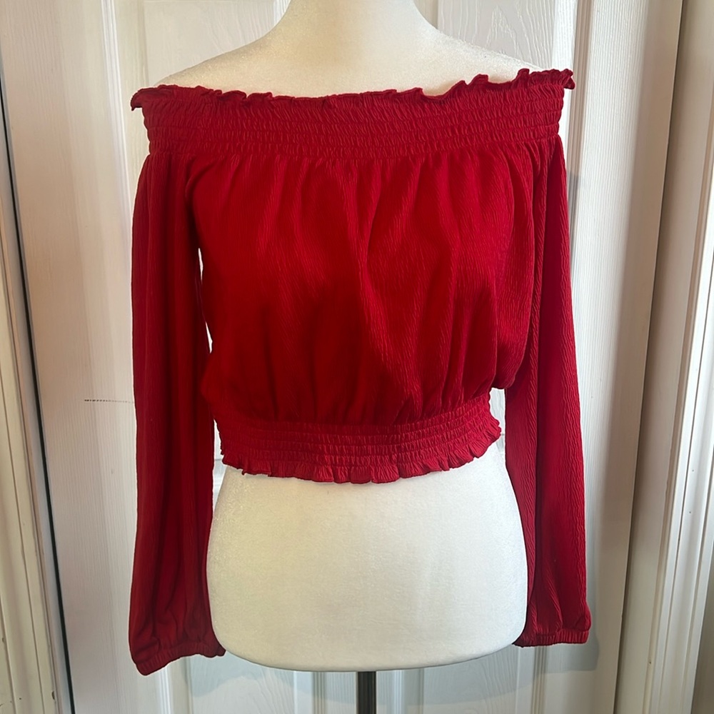 Divided S Red Crop Top